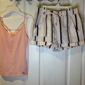 ^SOLD^NWT GUESS shorts / pink Hollister tank